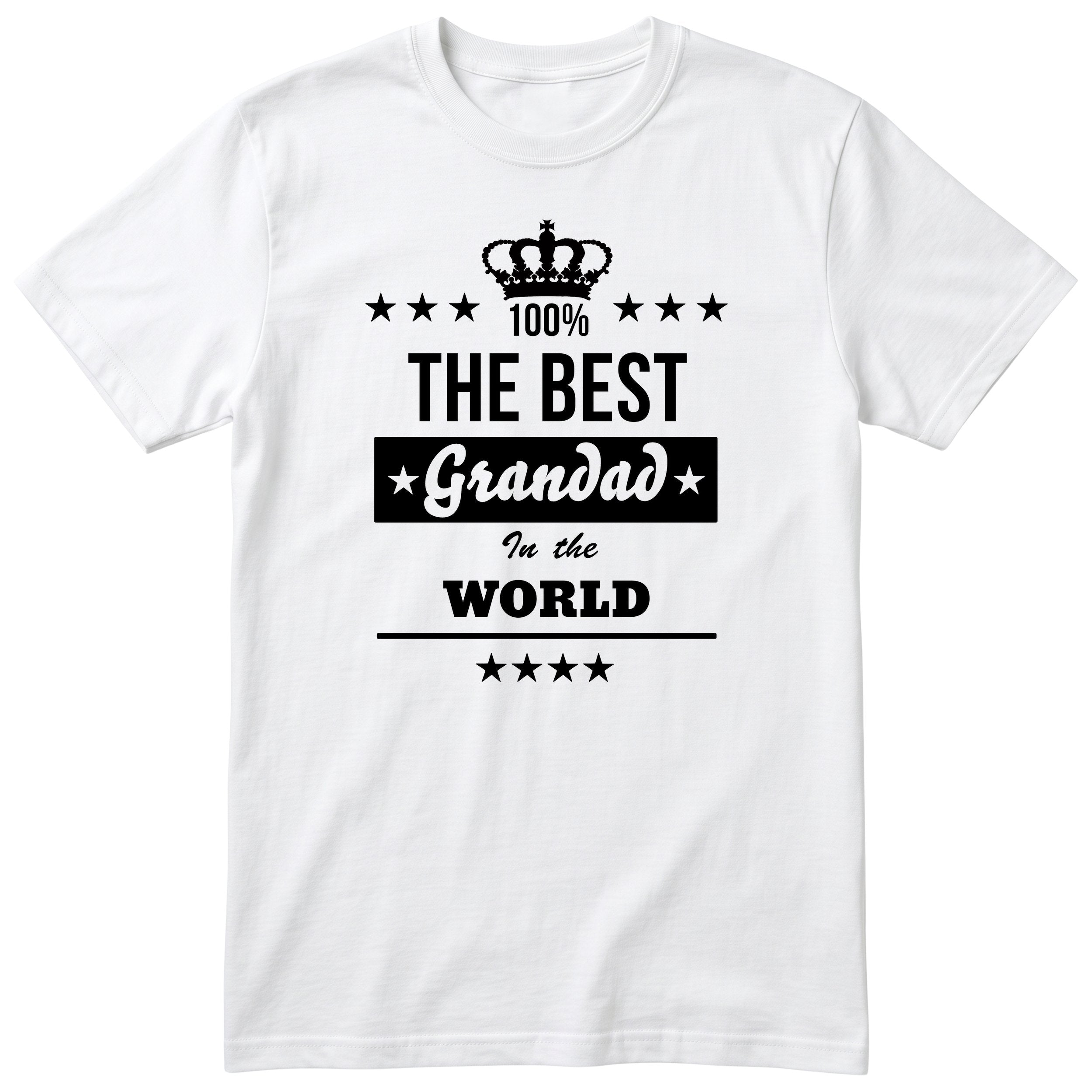 The Best Grandad In The World t-shirt - white, funny gift from grandkids