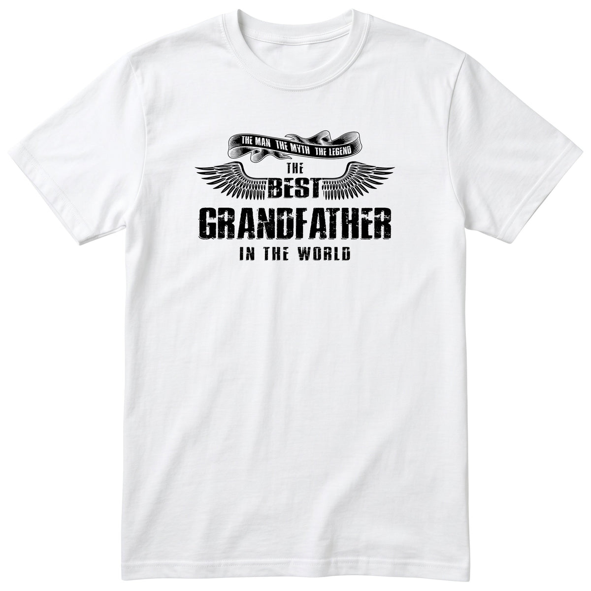 White The Best Grandfather In The World wings t-shirt - the man, the myth, the legend, gift for grandfather