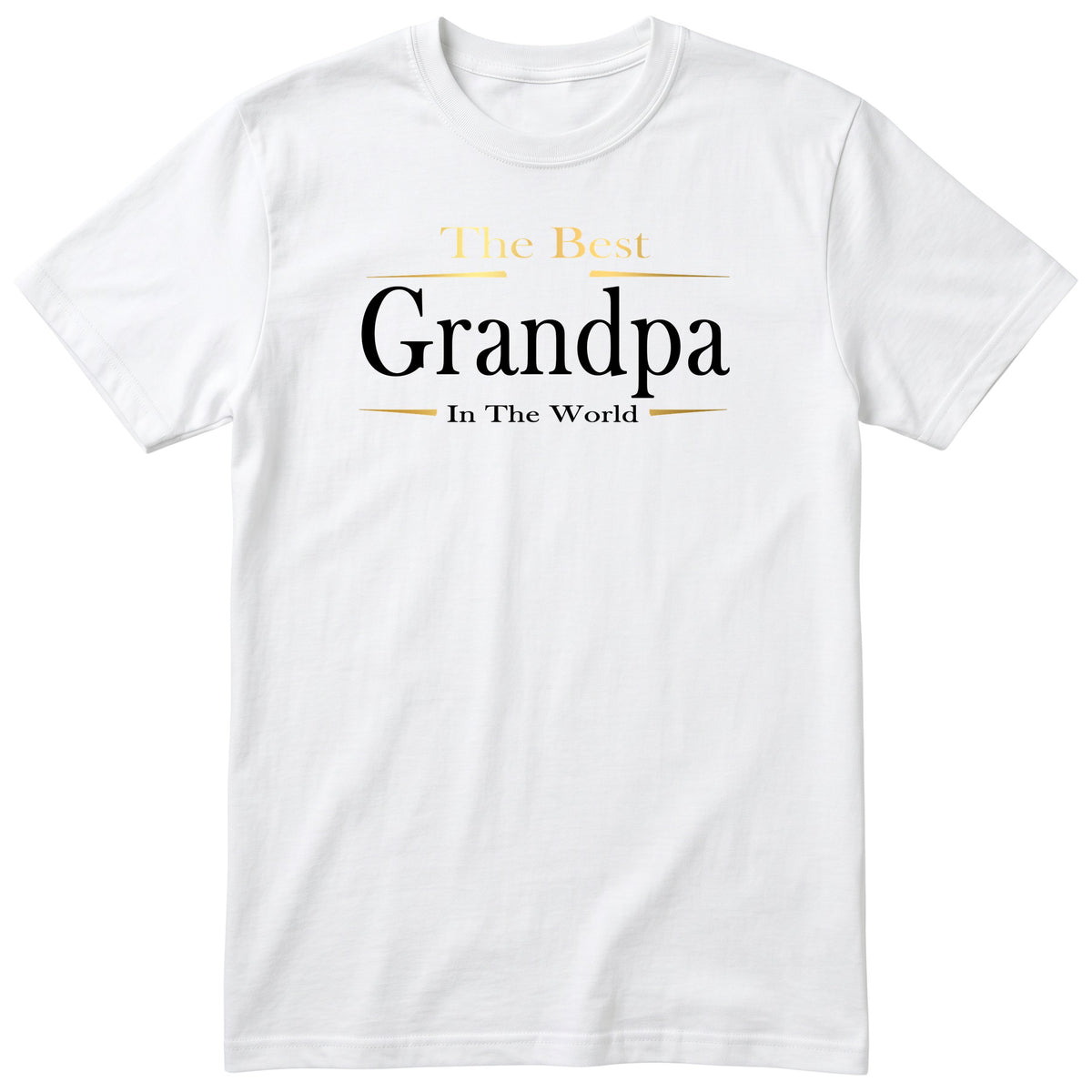 White The Best Grandpa In The World Exclusive t-shirt with gold lettering - family gift for grandpa, English print