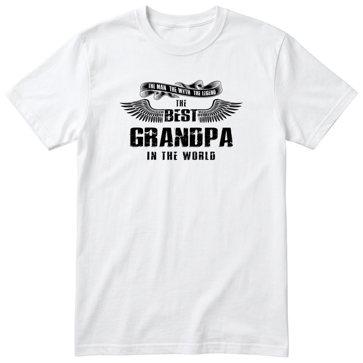 White The Best Grandpa In The World wings t-shirt - the man, the myth, the legend, gift for grandpa