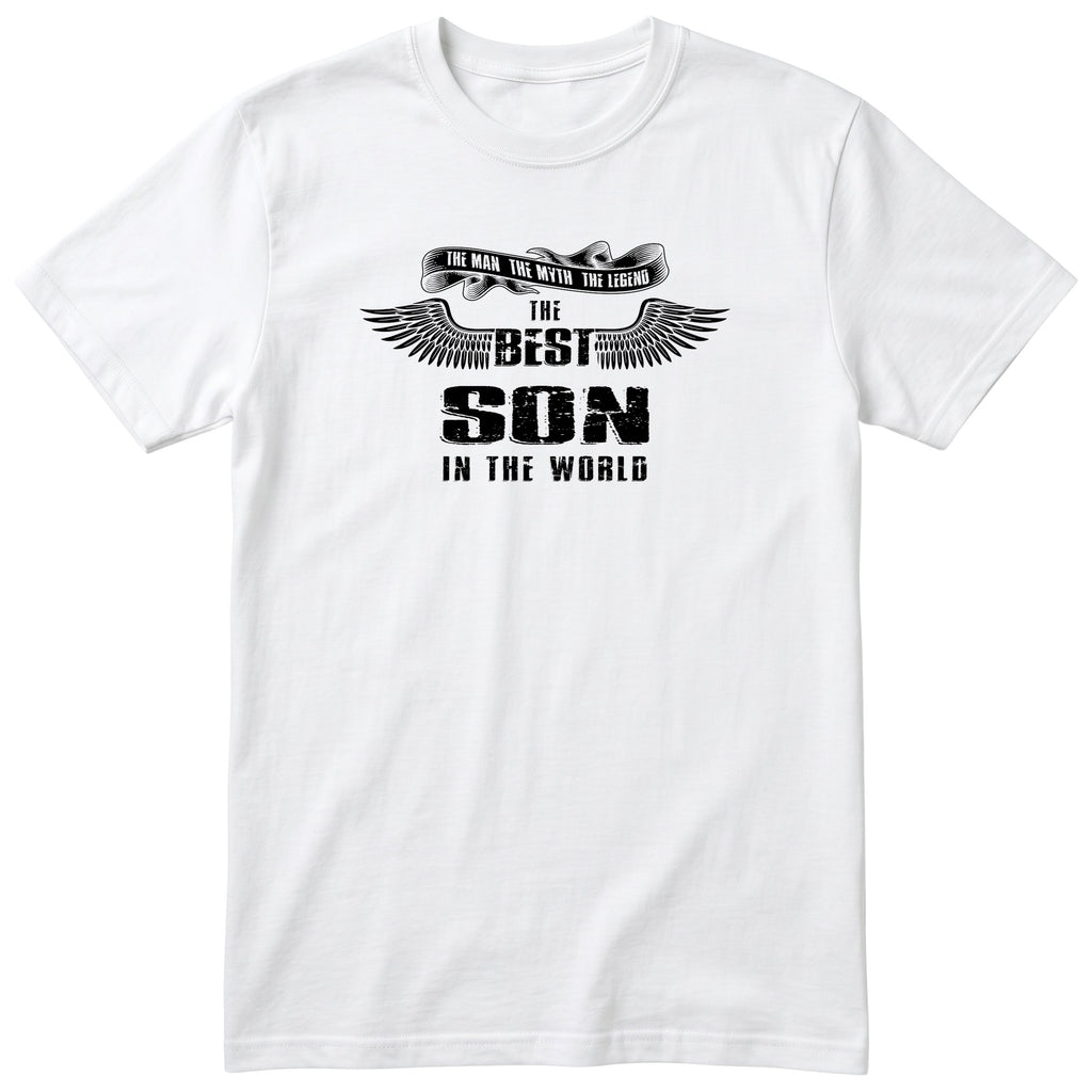 White The Best Son In The World wings t-shirt - the man, the myth, the legend, gift for son
