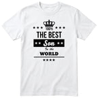 The Best Son In The World t-shirt - one-colour crown badge design, gift for son