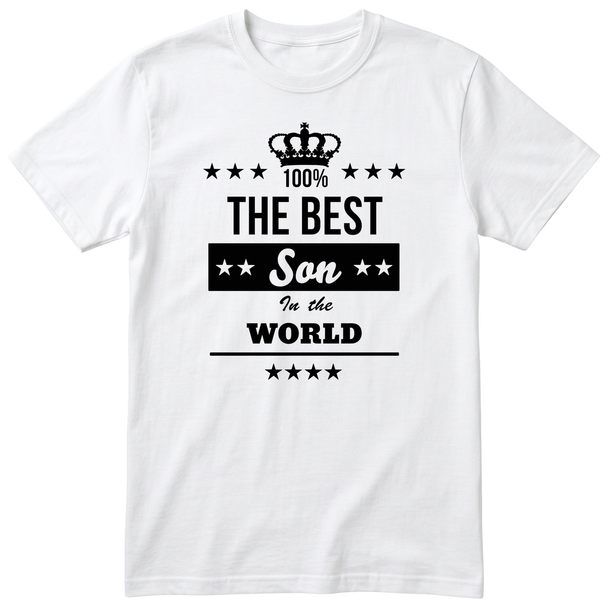 The Best Son In The World t-shirt - one-colour crown badge design, gift for son