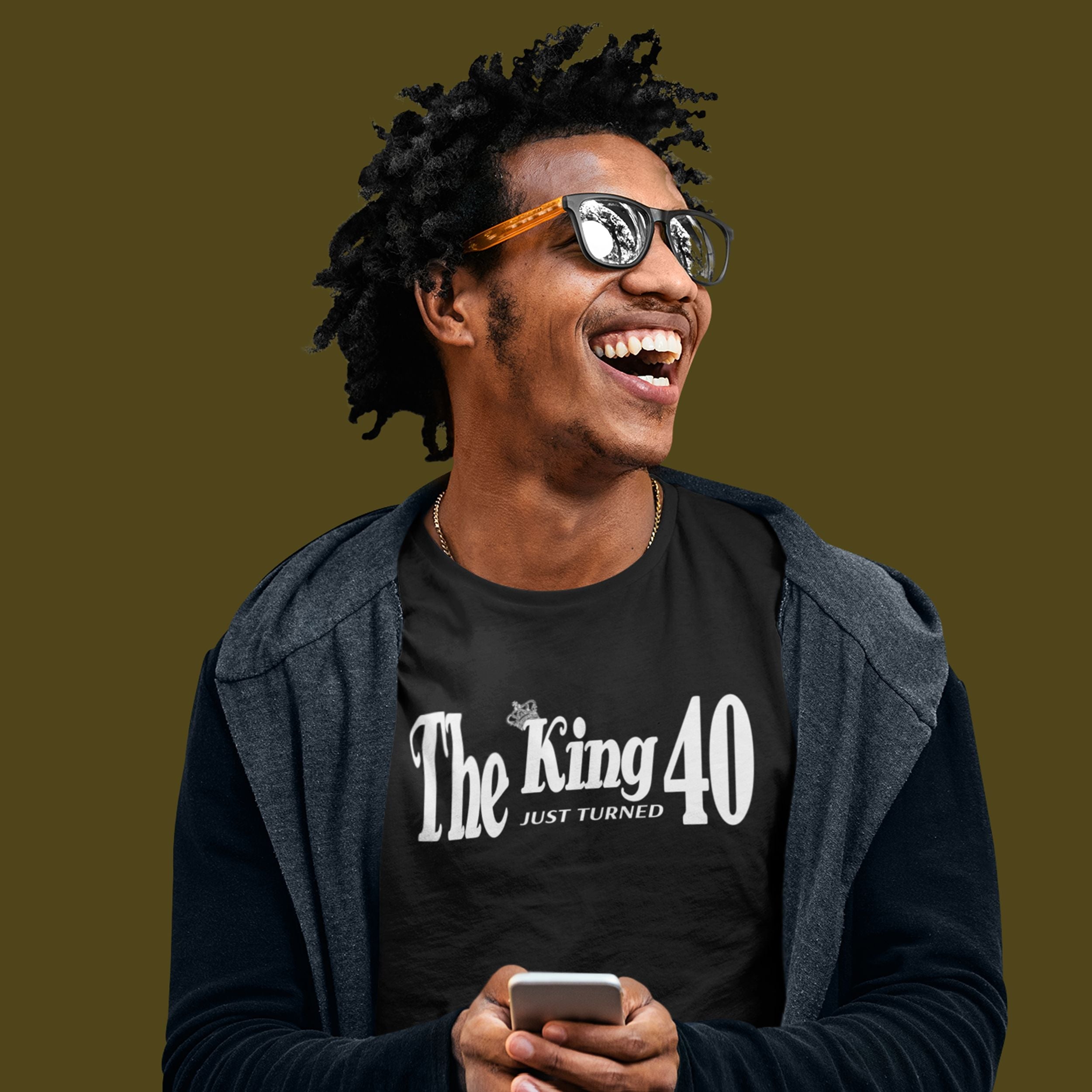 The King Just Turned 40 - 40th Birthday Shirt for Him - lifestyle photo 2 of 8