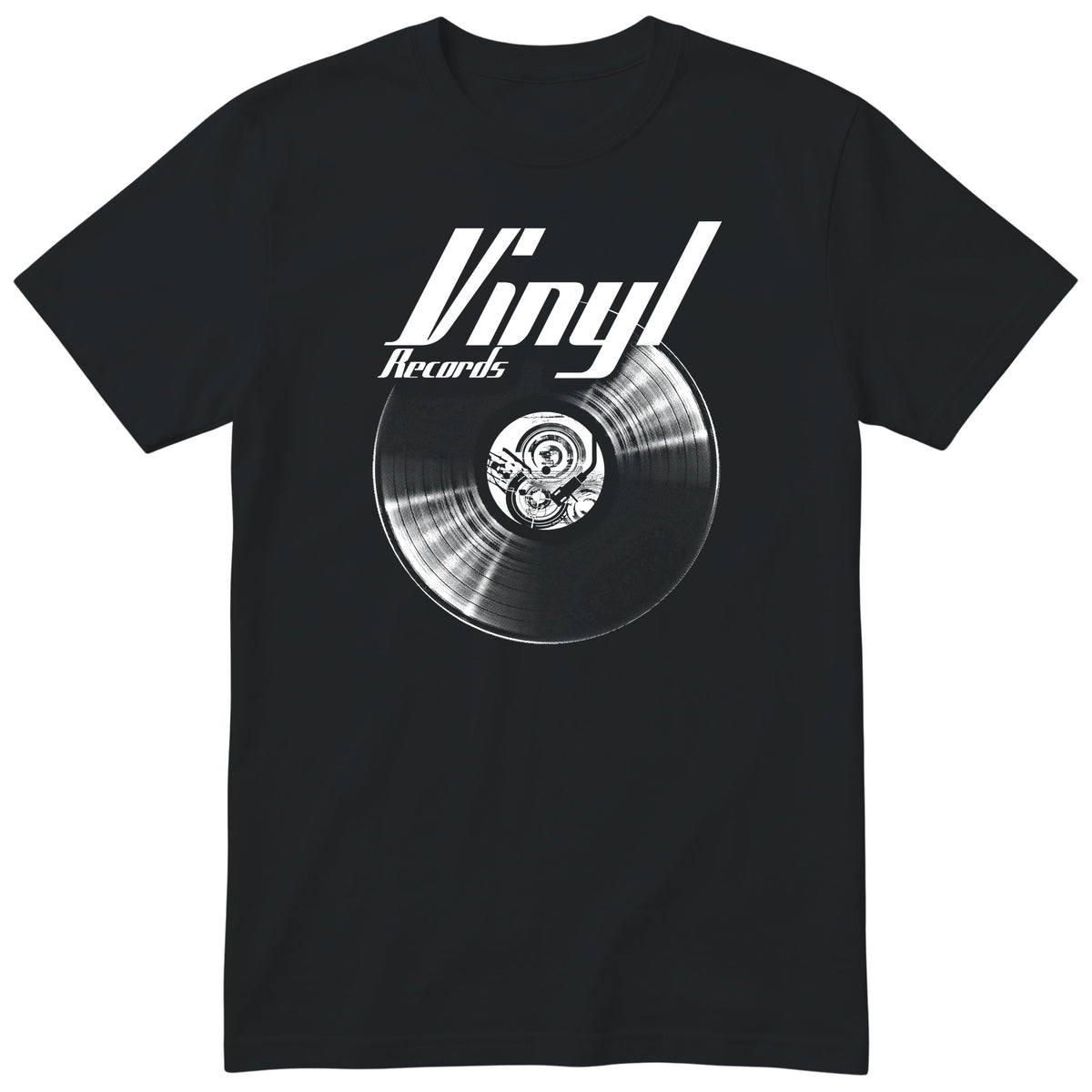 Black Vinyl Records t-shirt - vinyl record print, gift for vinyl lovers, GitGraf