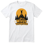 Koszulka "Wlezę Wszędzie" - biały t-shirt z kolorowym nadrukiem górskim