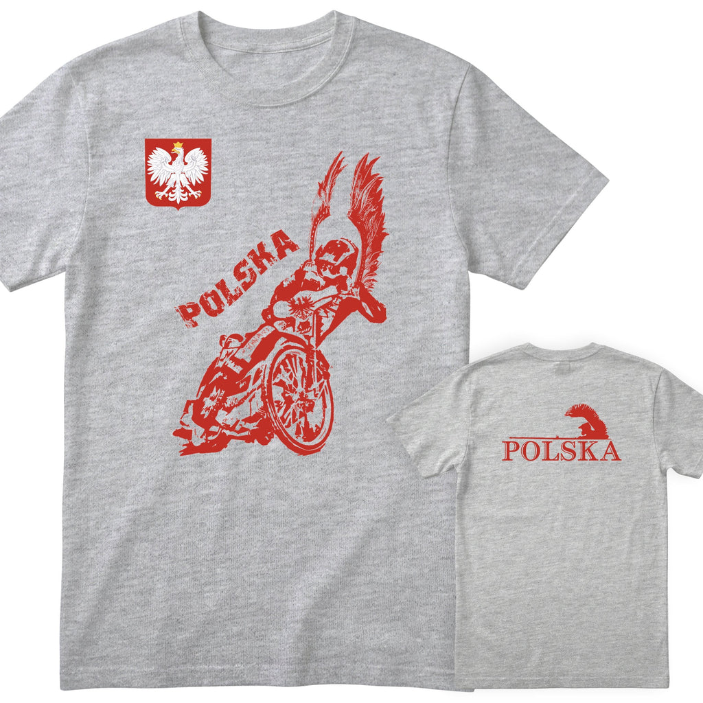 Szara koszulka ZUZEL POLSKA KOSZULKA REPREZENTACJI - kibic speedway