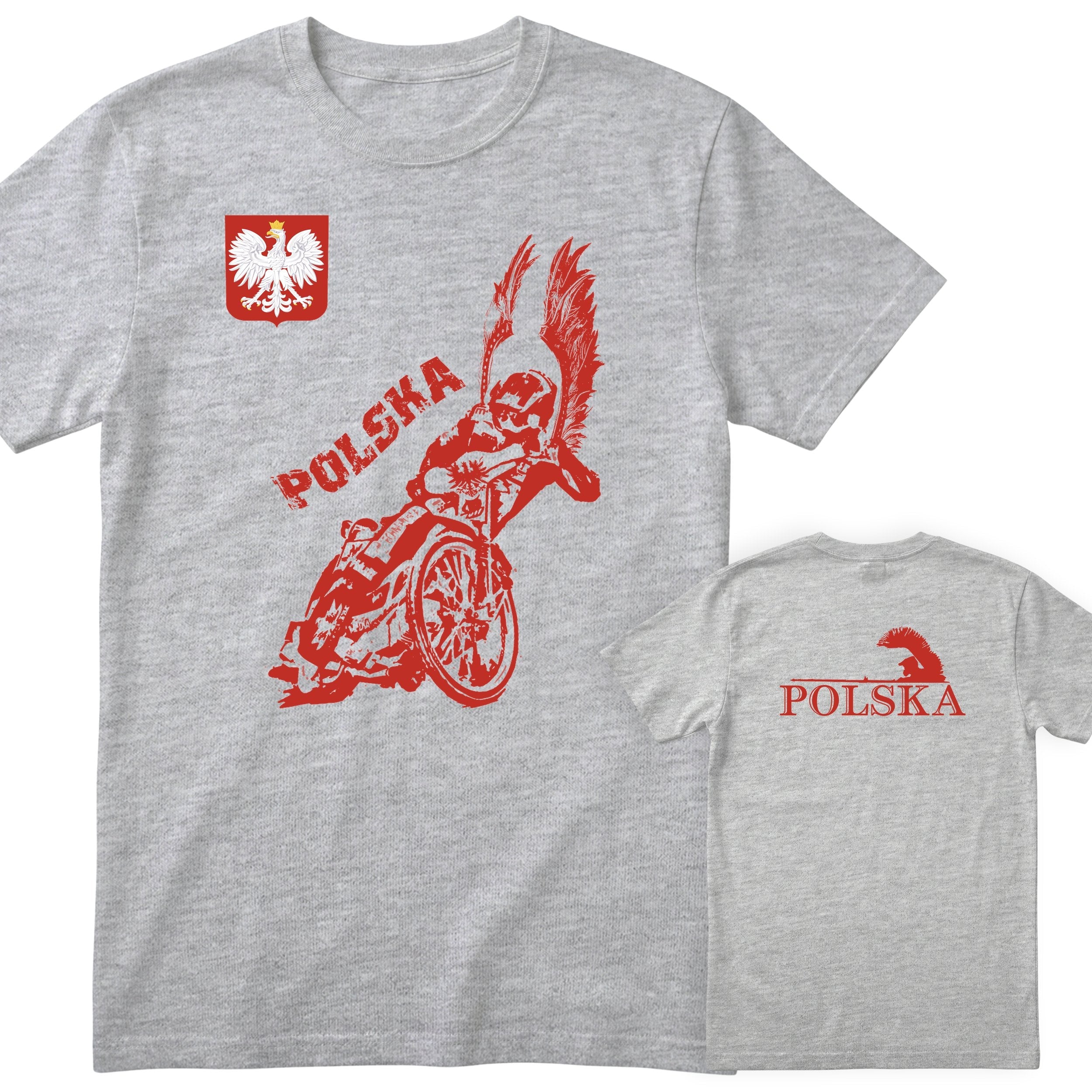 Szara koszulka ZUZEL POLSKA KOSZULKA REPREZENTACJI - kibic speedway