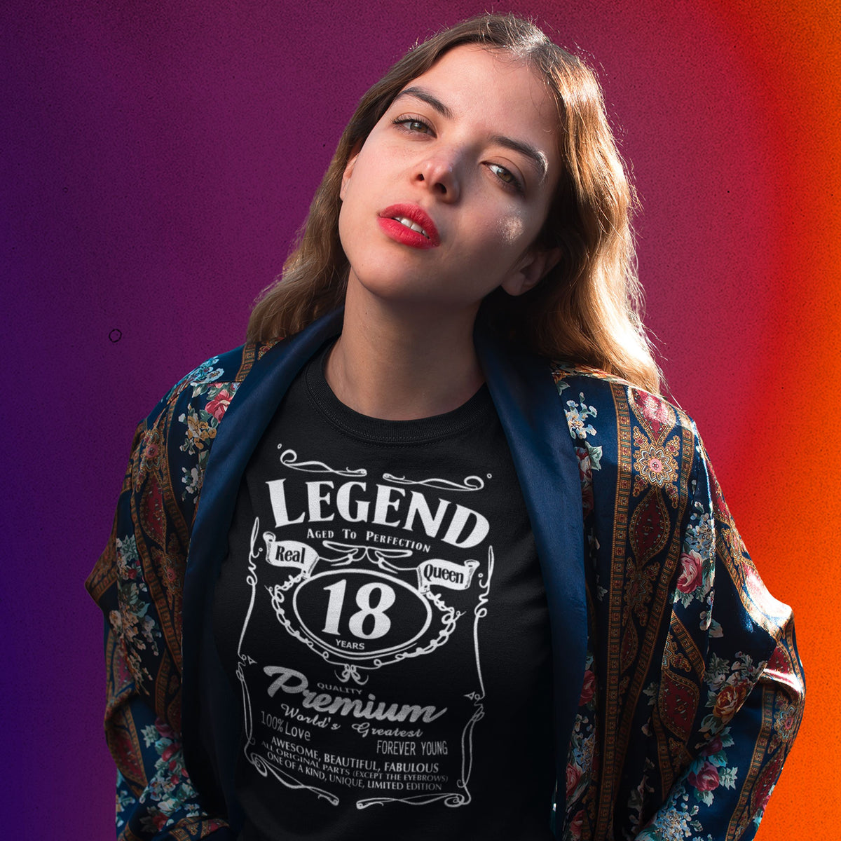 18th Birthday Legend Shirt for Her - Real Queen Aged To Perfection - lifestyle photo 3 of 3