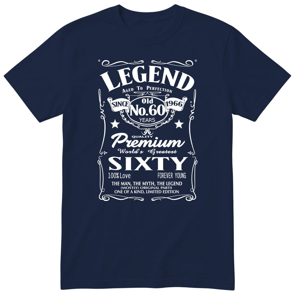 Koszulka na 60 Urodziny dla Mężczyzny – Legend Retro Label | Śmieszny Prezent
