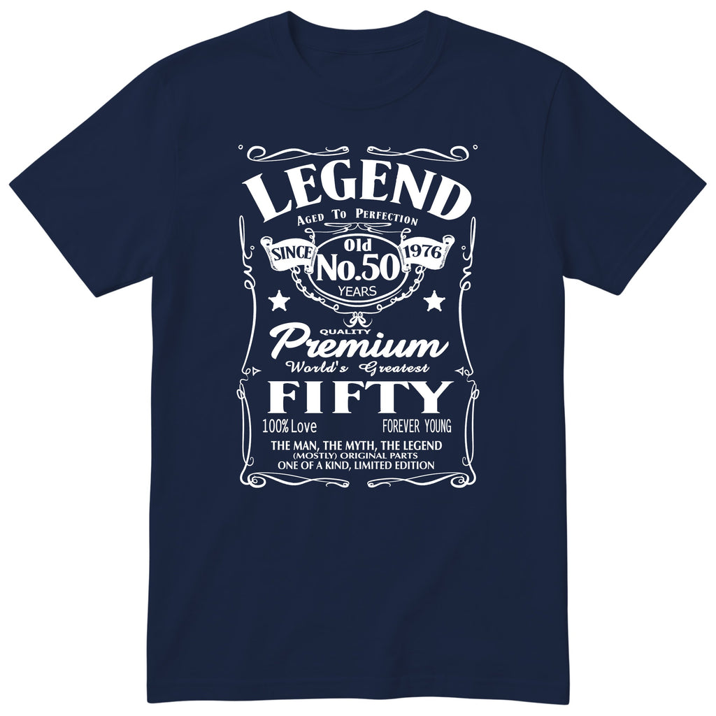 Koszulka na 50 Urodziny dla Mężczyzny – Legend Retro Label | Śmieszny Prezent