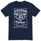 Legend 35th Birthday T-Shirt - Retro Label Gift for Him - Navy