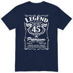 Legend Real Queen 45th birthday t-shirt for women in navy - Gildan 64000 vintage label