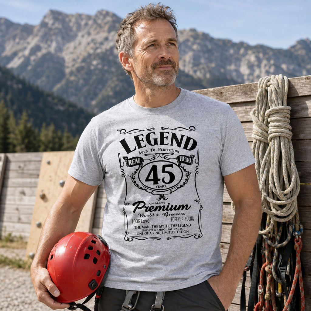Koszulka na 45 Urodziny dla Niego - Legend Retro Label
