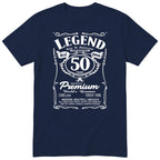 Legend Real Queen 50th birthday t-shirt for women in navy - Gildan 64000 vintage label