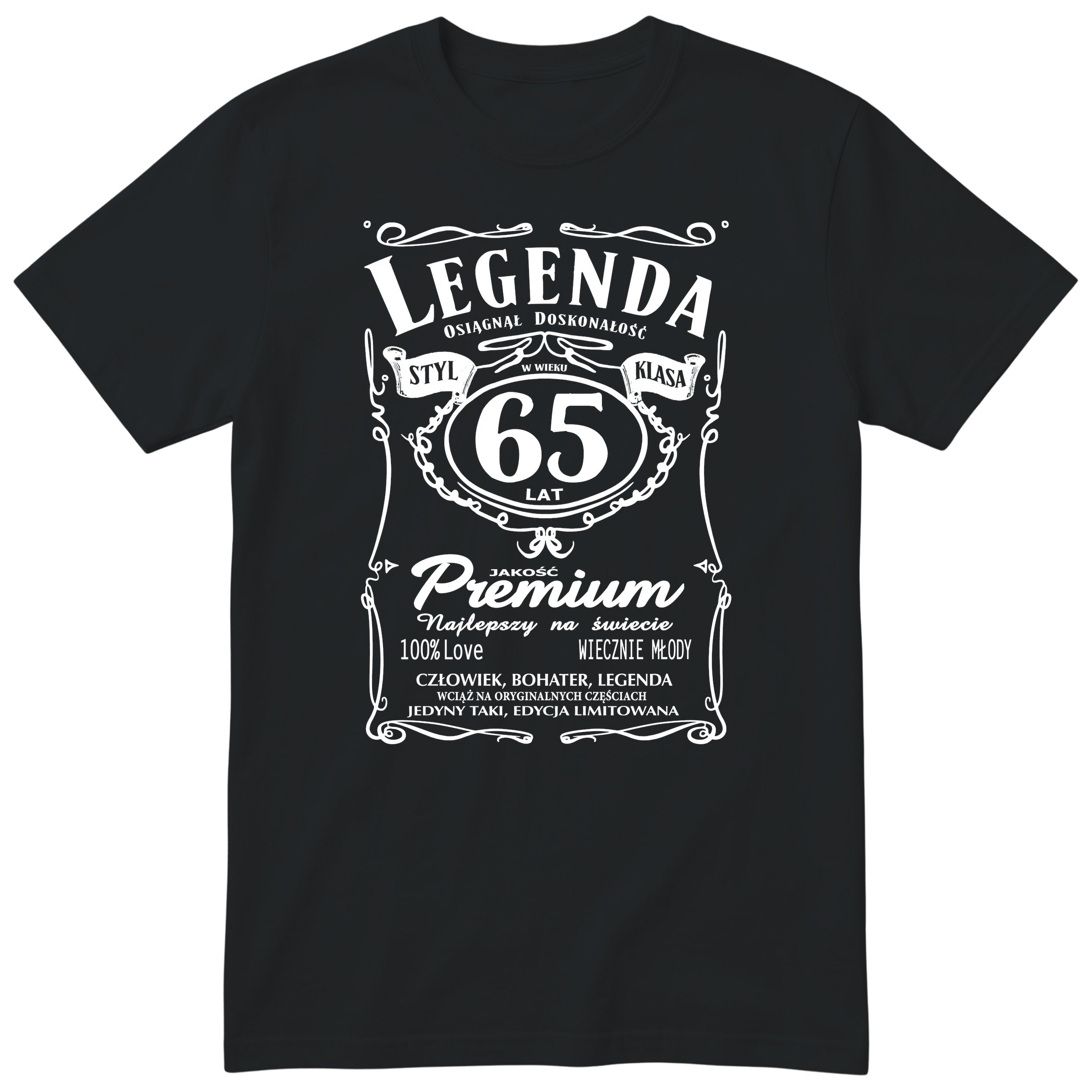 Koszulka Legenda 65 Lat - czarna
