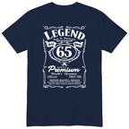 Legend Real Queen 65th birthday t-shirt for women in navy - Gildan 64000 vintage label