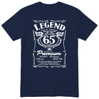 Legend 65th Birthday T-Shirt - Retro Label Gift for Dad - Navy