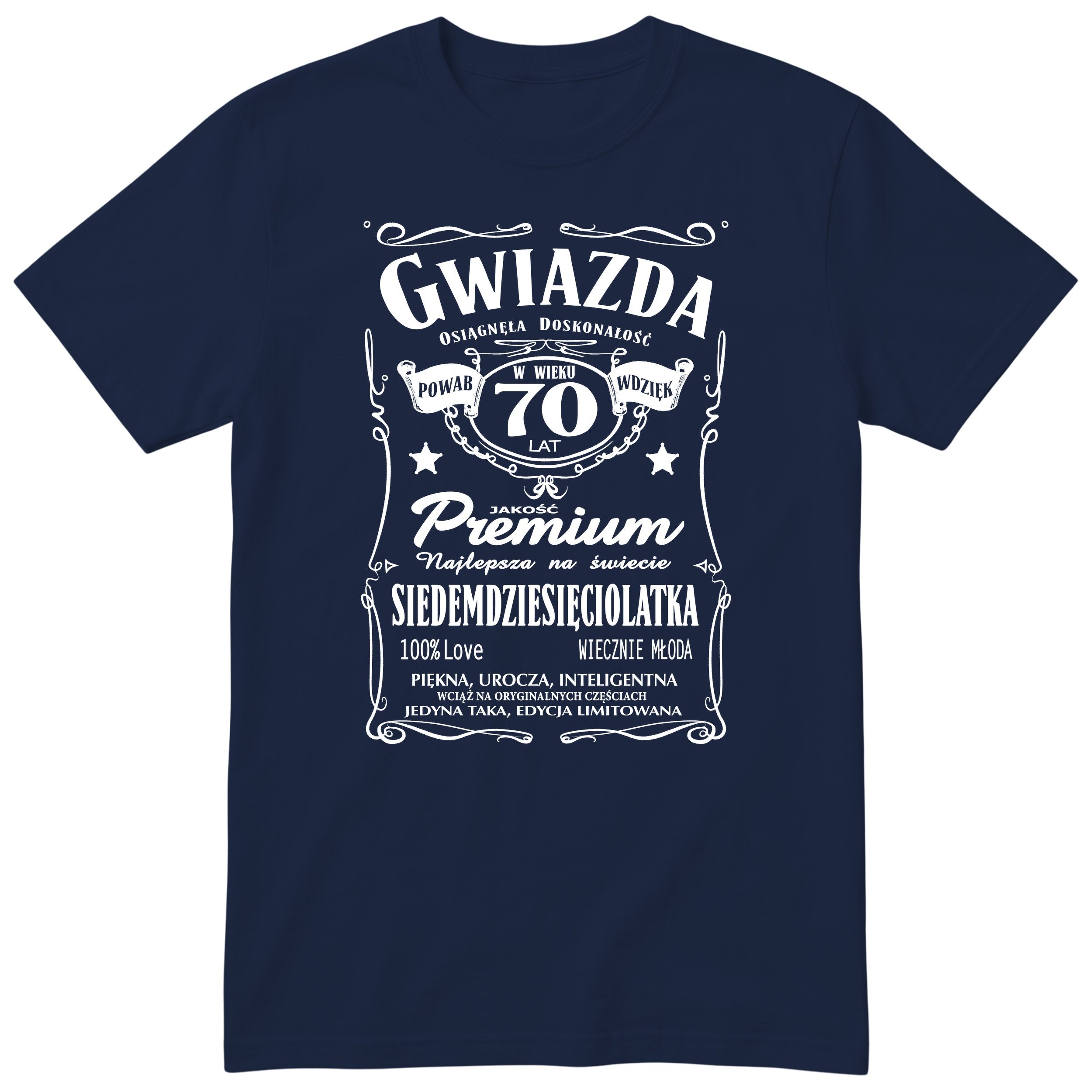 Gwiazda Siedemdziesięciolatka koszulka granatowa