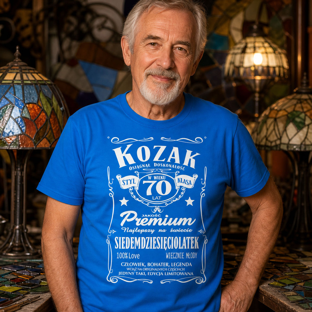 KOZAK 70 LATEK - Koszulka na 70 Urodziny Męska, Prezent dla Dziadka