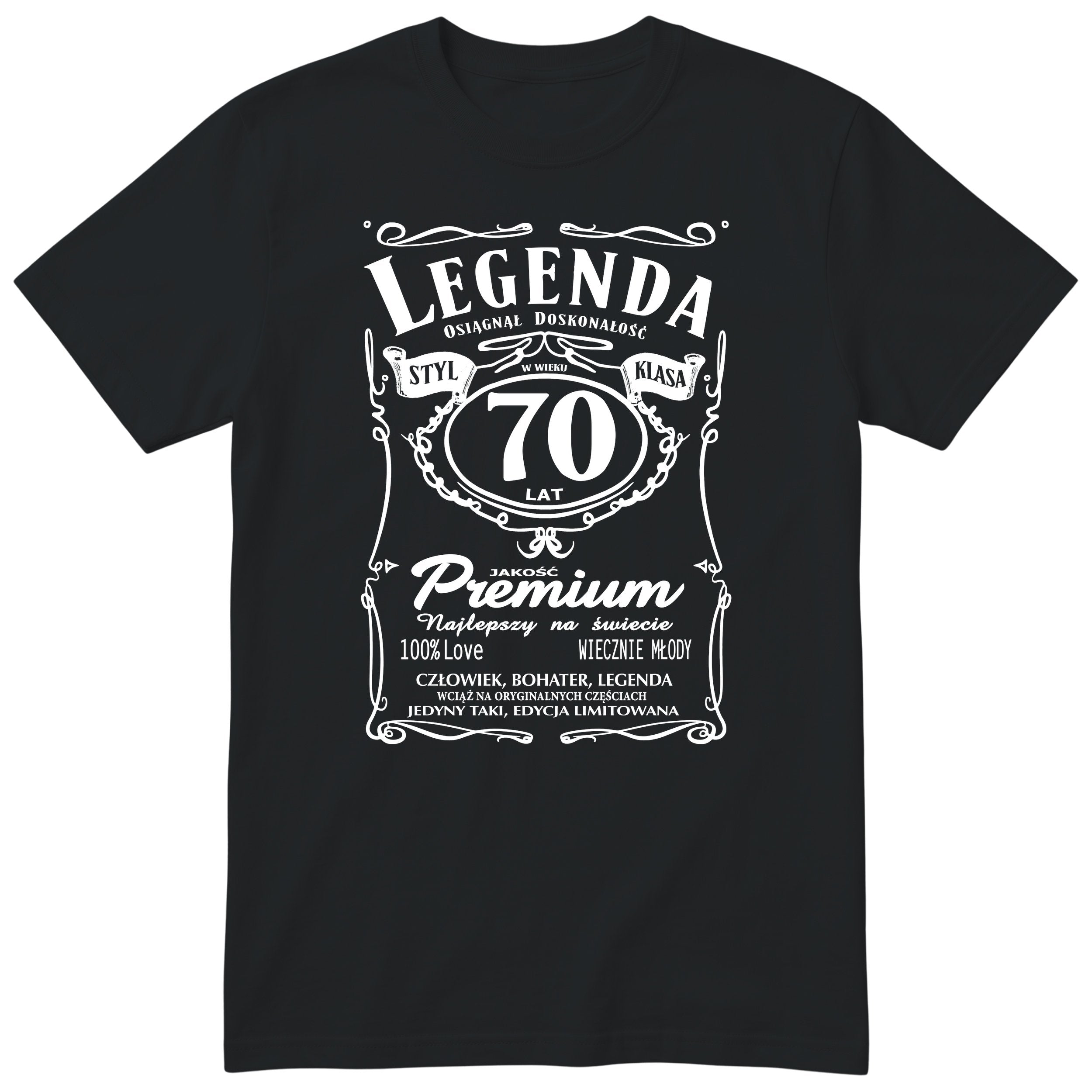 Koszulka Legenda 70 Lat - czarna