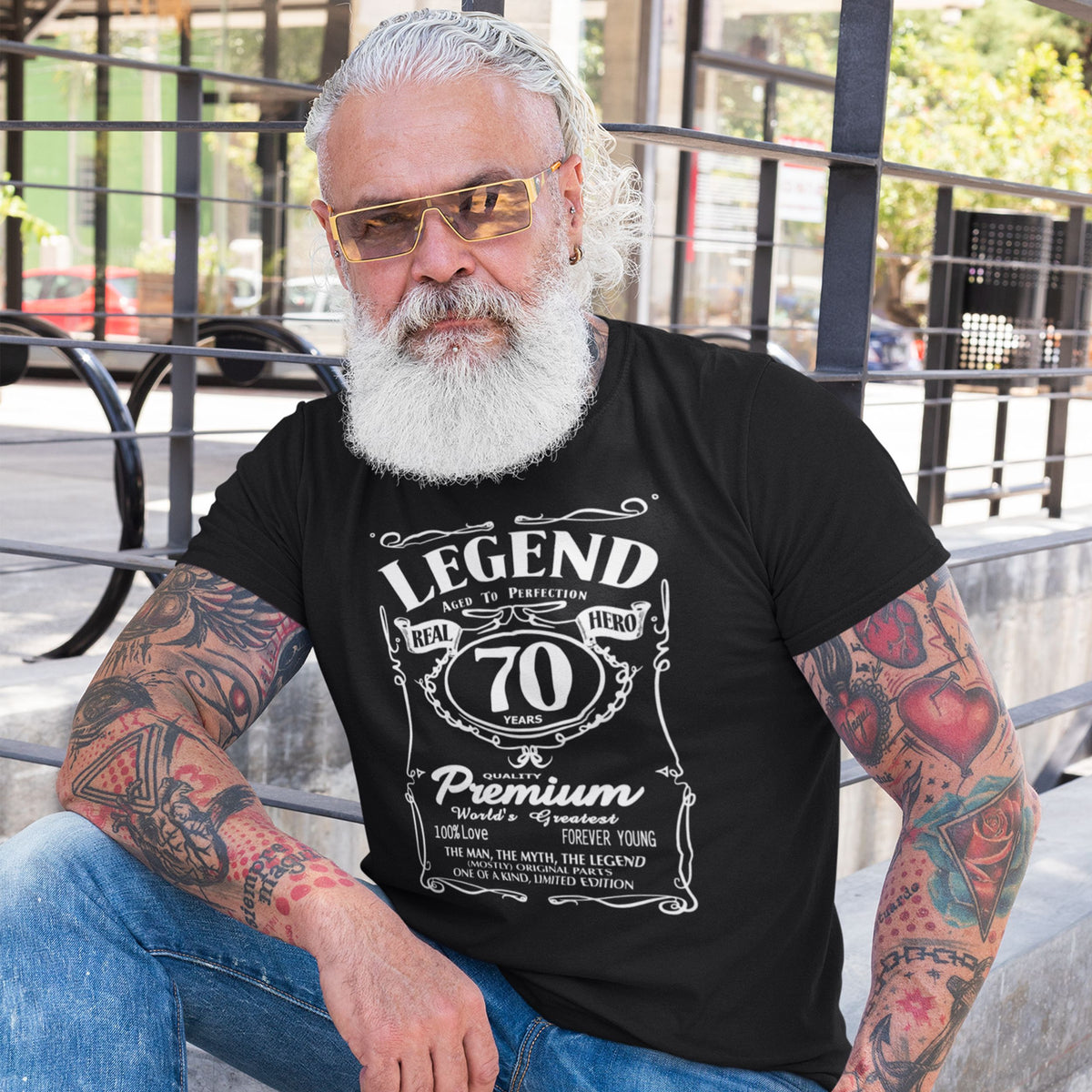 70th Birthday Legend Shirt Men - Real Hero Aged To Perfection - lifestyle photo 3 of 3