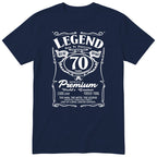 Legend 70th Birthday T-Shirt - Retro Label Gift for Grandad - Navy