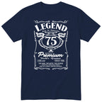 Legend 75th Birthday T-Shirt - Retro Label Gift for Grandad - Navy