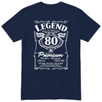 Legend 80th Birthday T-Shirt - Retro Label Gift for Grandad - Navy