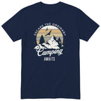 Navy Camping Awaits t-shirt - camping gift, unisex, English print