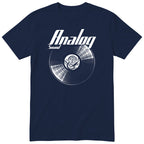 Navy Analog Sound Vinyl Records t-shirt - vinyl record print, gift for audiophiles and vinyl lovers, GitGraf