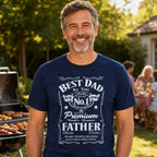 Best Dad Real Hero t-shirt in navy - dad at a family barbecue, gift for dad
