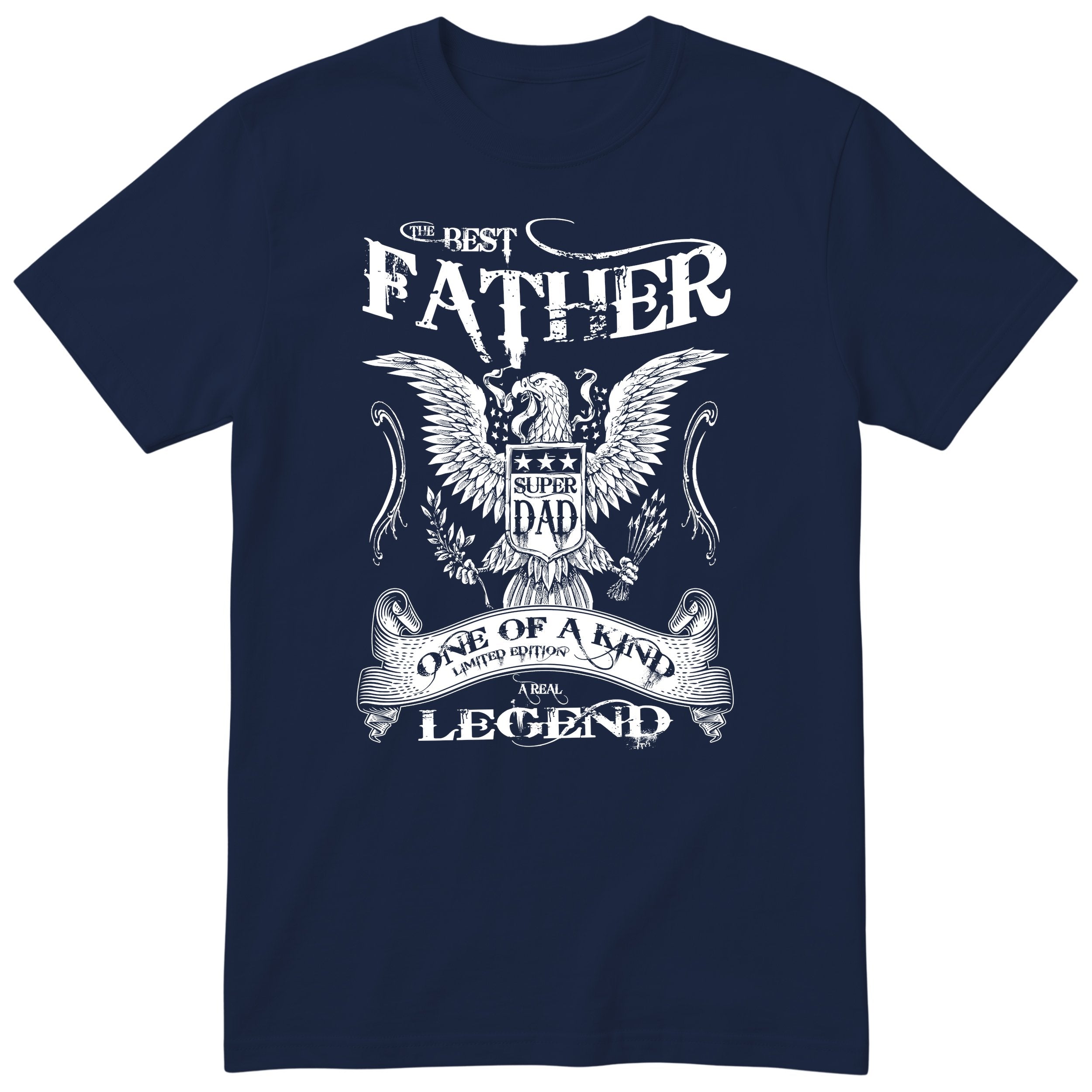 Best Father Super Dad Eagle T-Shirt - Navy