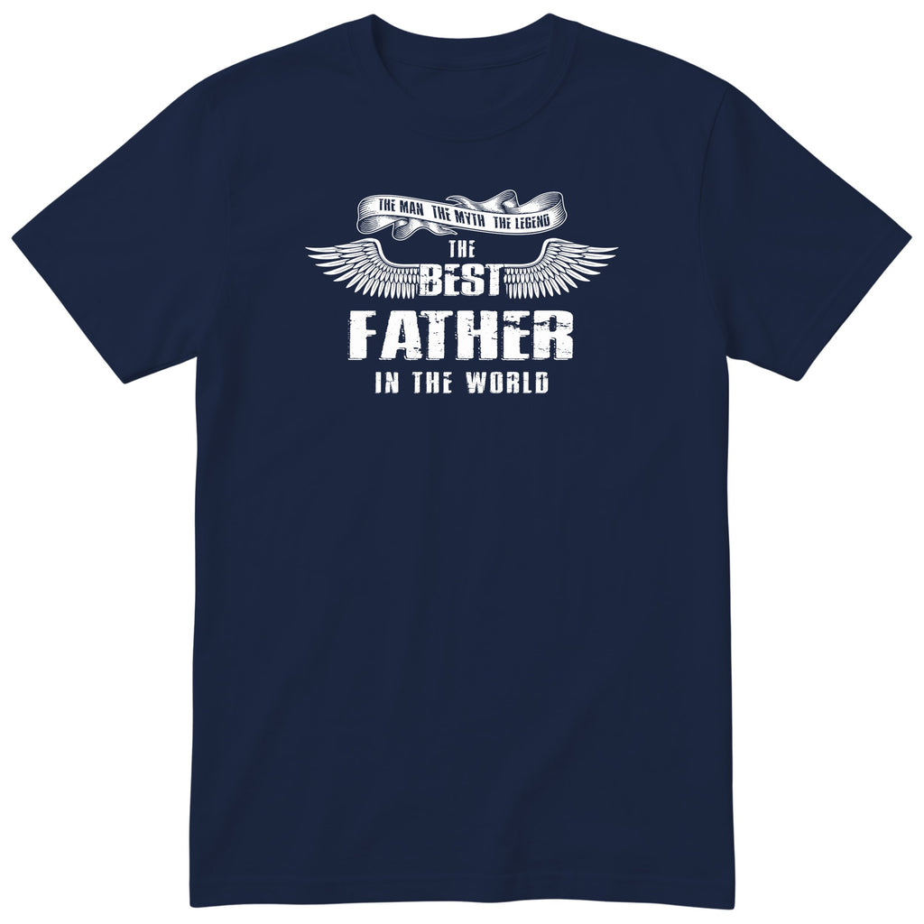 Best Father in the World Wings T-Shirt - Navy