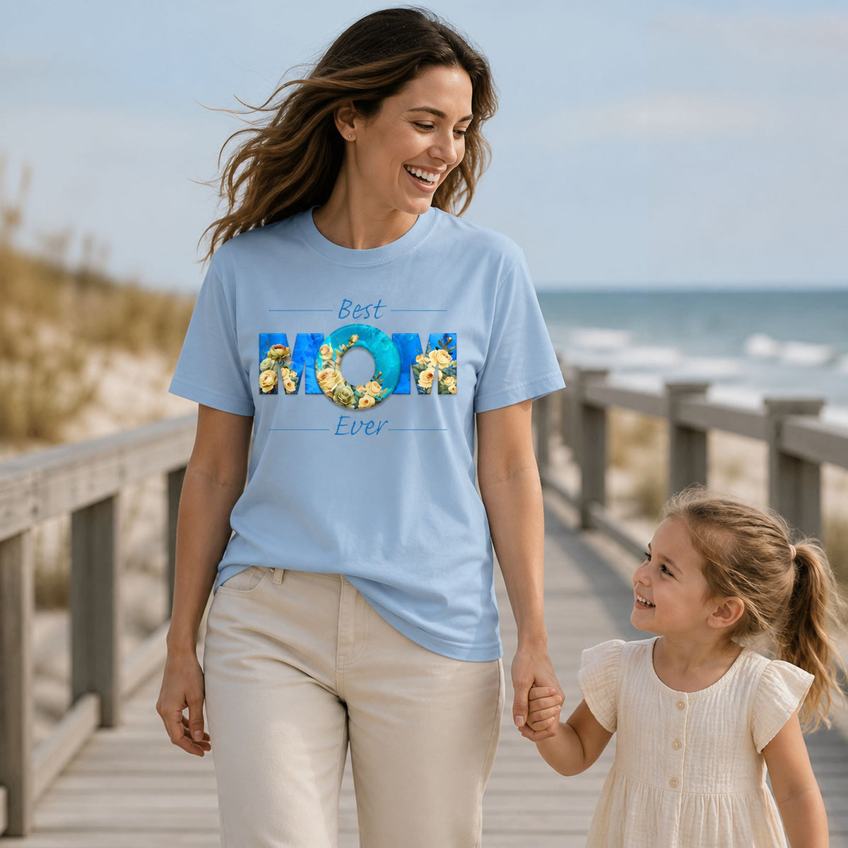 Koszulka dla Mamy - Best Mom Ever - róże | Dzień Matki