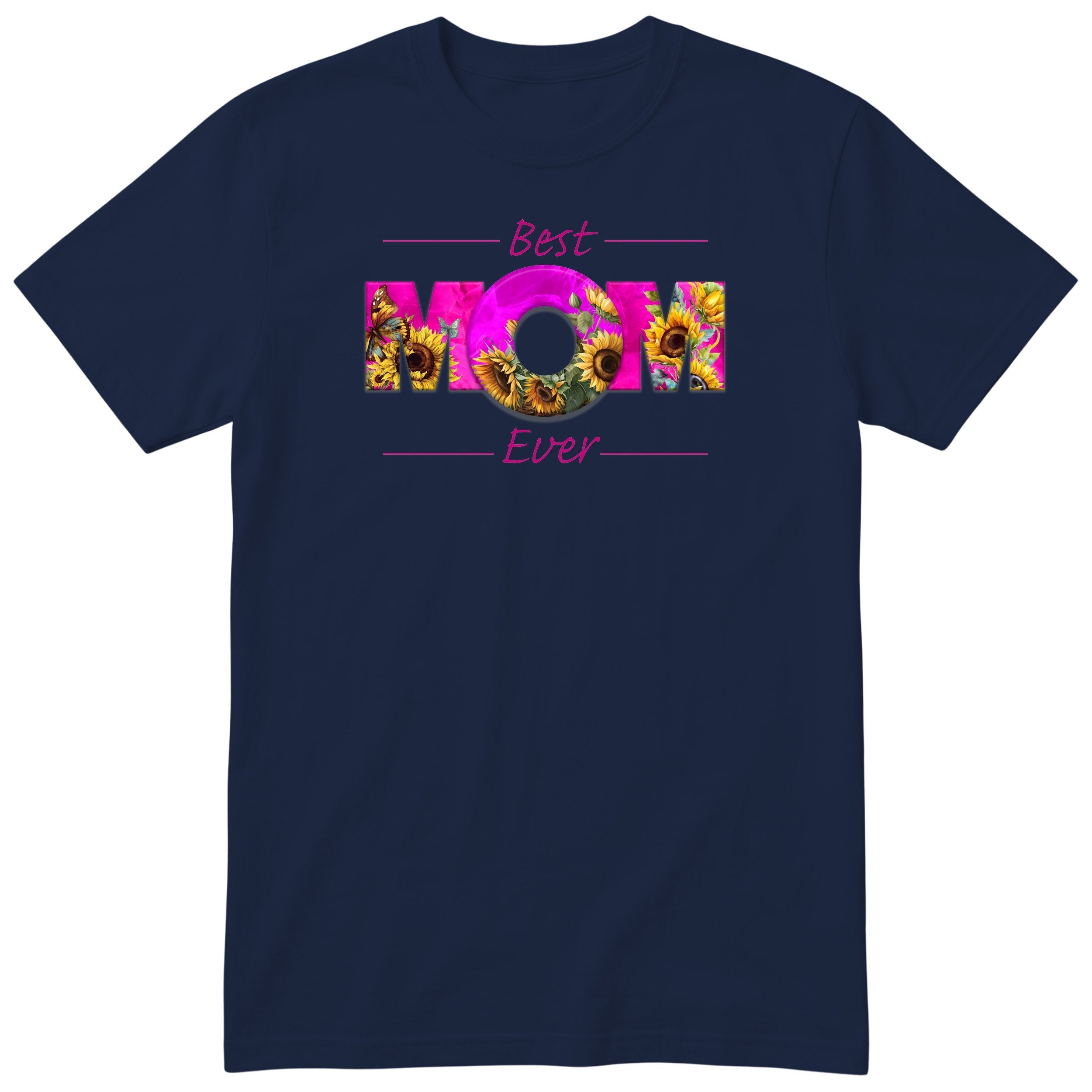 Best Mom Ever Pink Sunflower - Navy