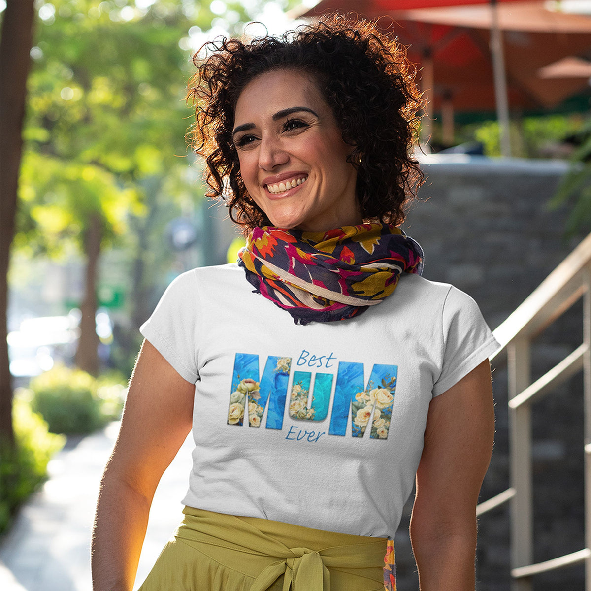 Best Mum Ever Roses Blue - Mother's Day T-Shirt for Her - lifestyle photo 3 of 4