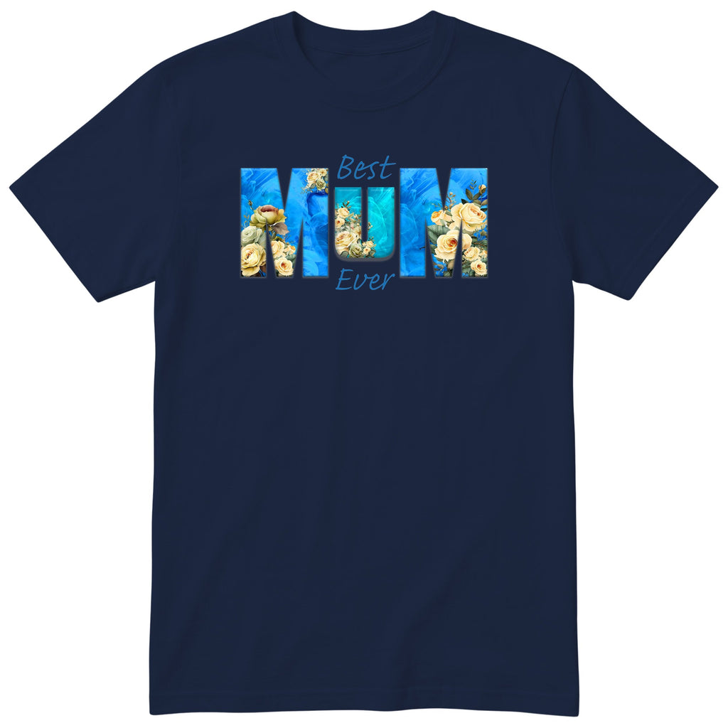 Best Mum Ever Blue Floral - Navy