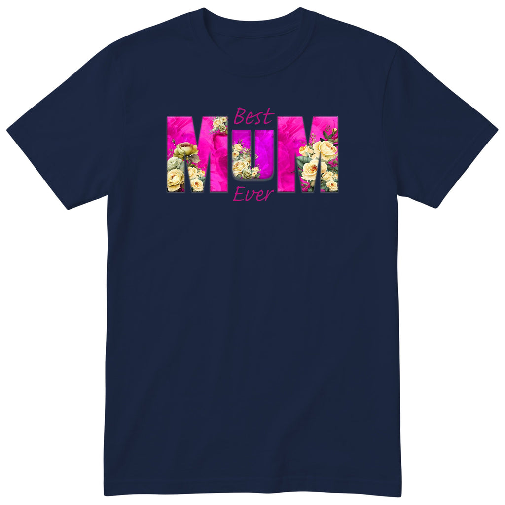 Best Mum Ever Pink Floral - Navy