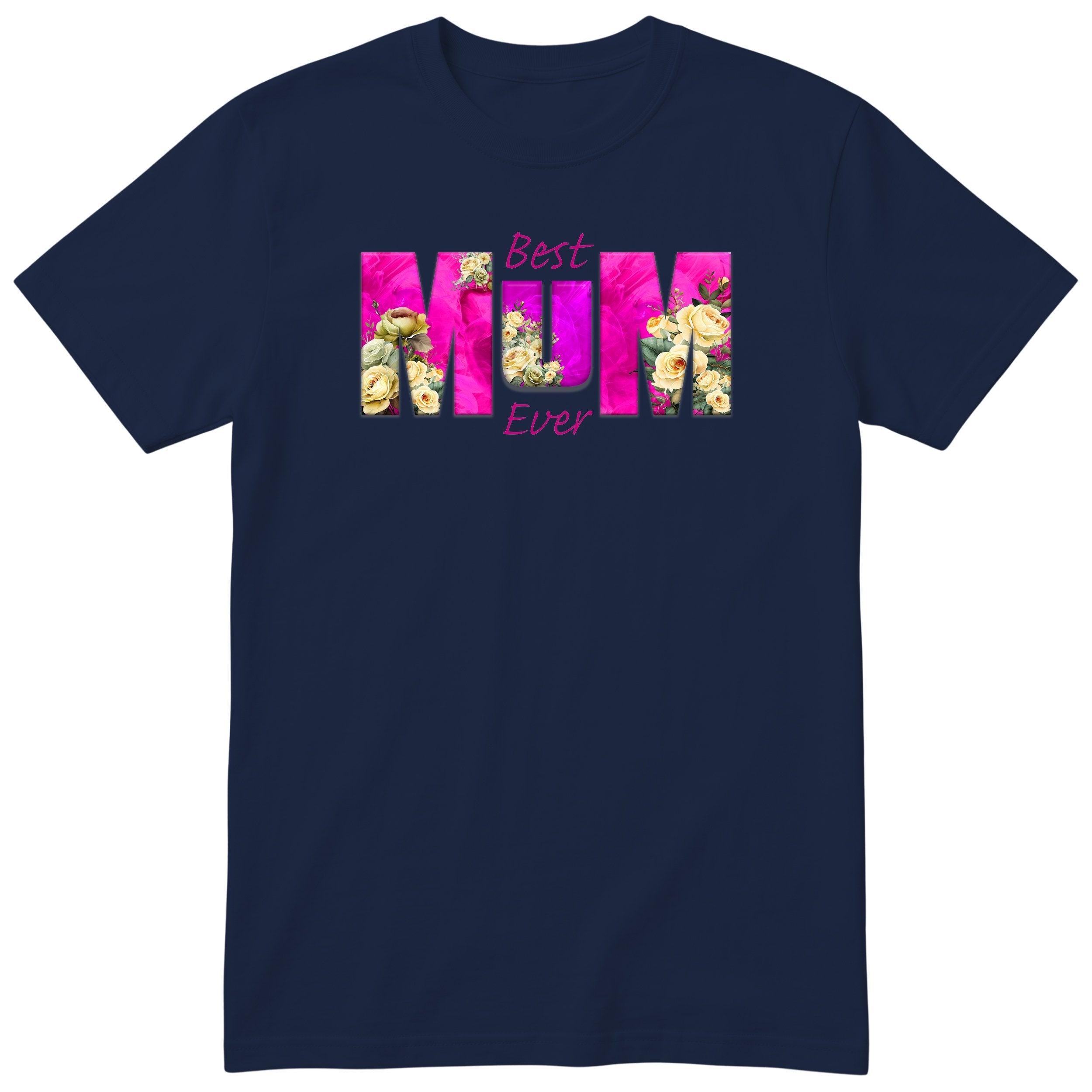 Best Mum Ever Pink Floral - Navy