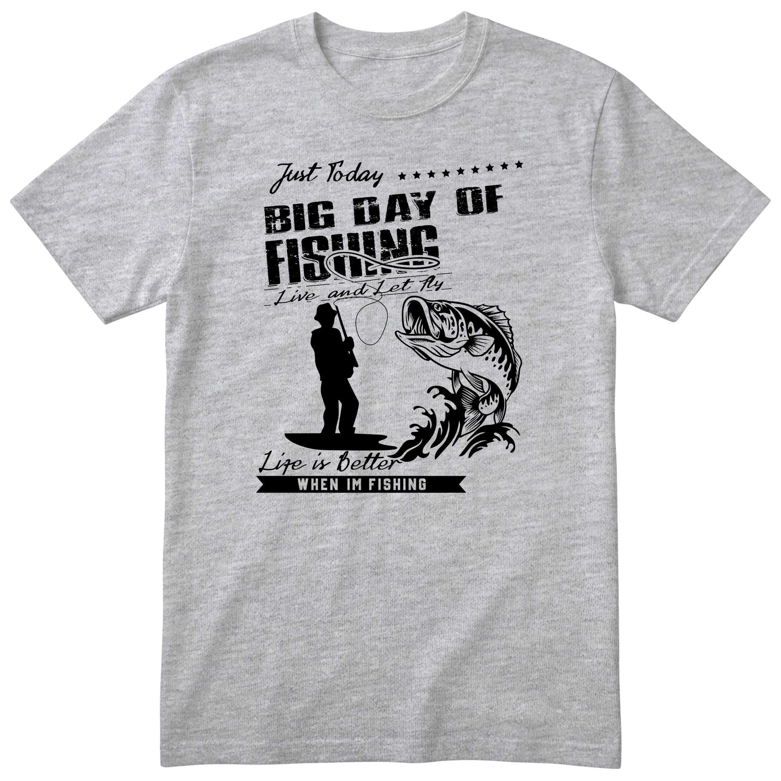 Big Day of Fishing angler tee heather grey