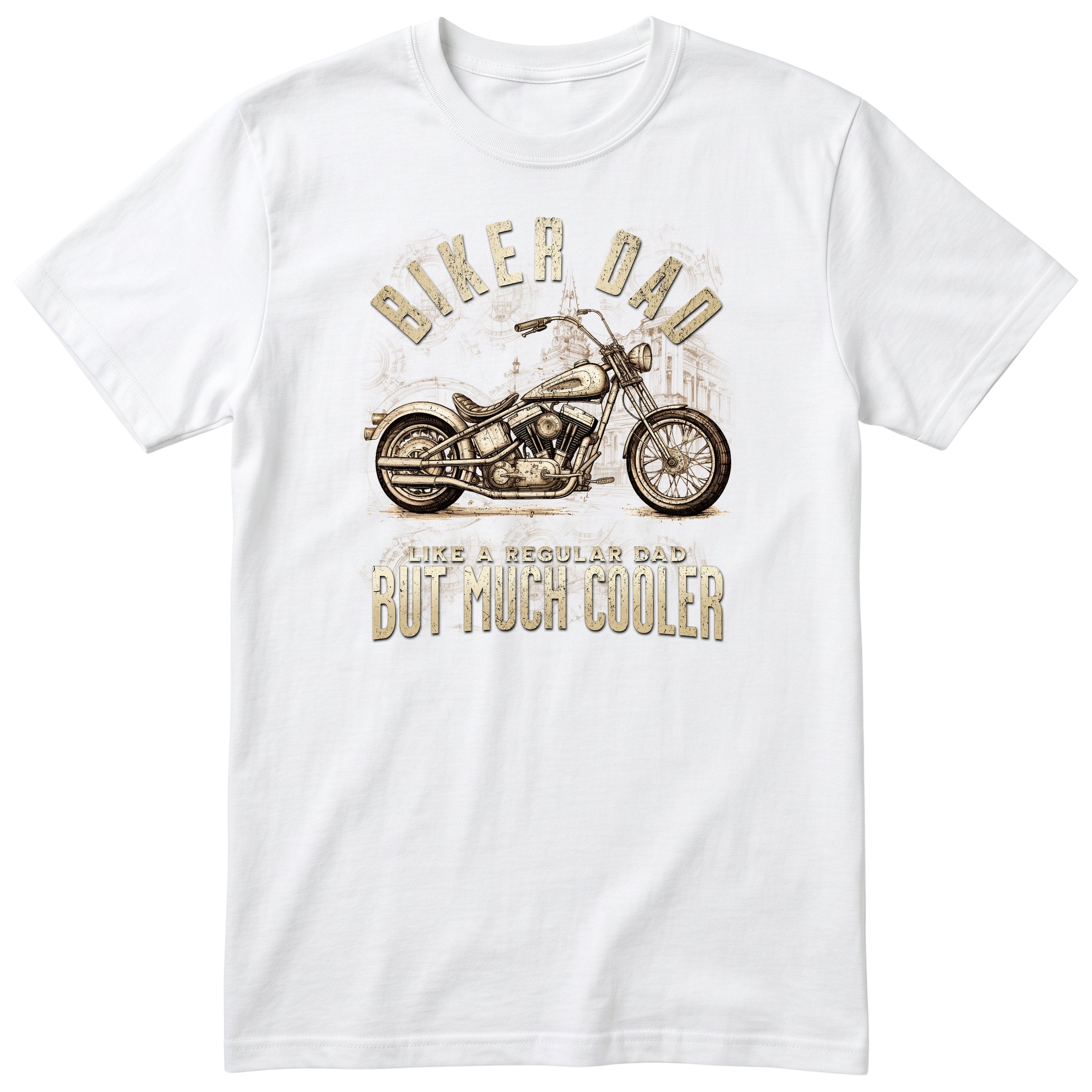 Biker Dad Chopper Motorcycle T-Shirt - White