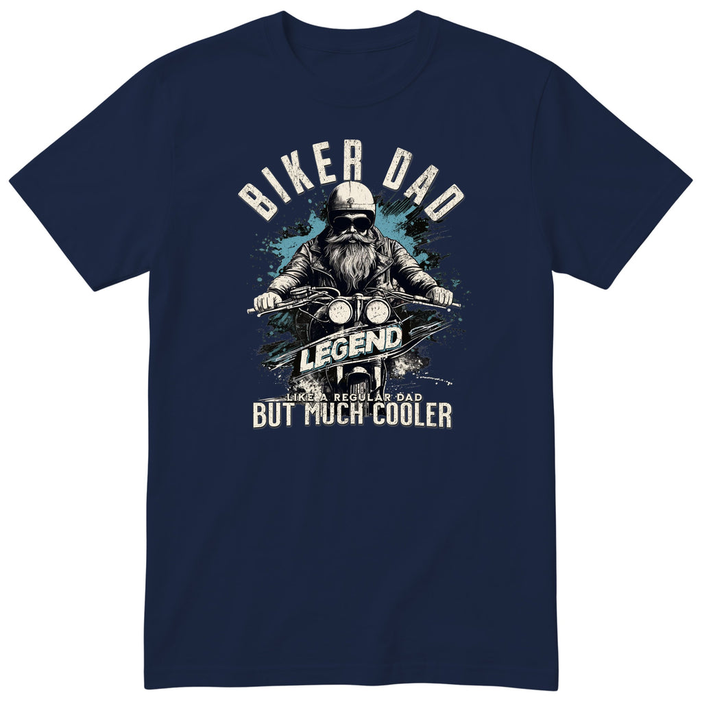 Biker Dad Legend Blue Motorcycle T-Shirt - Navy