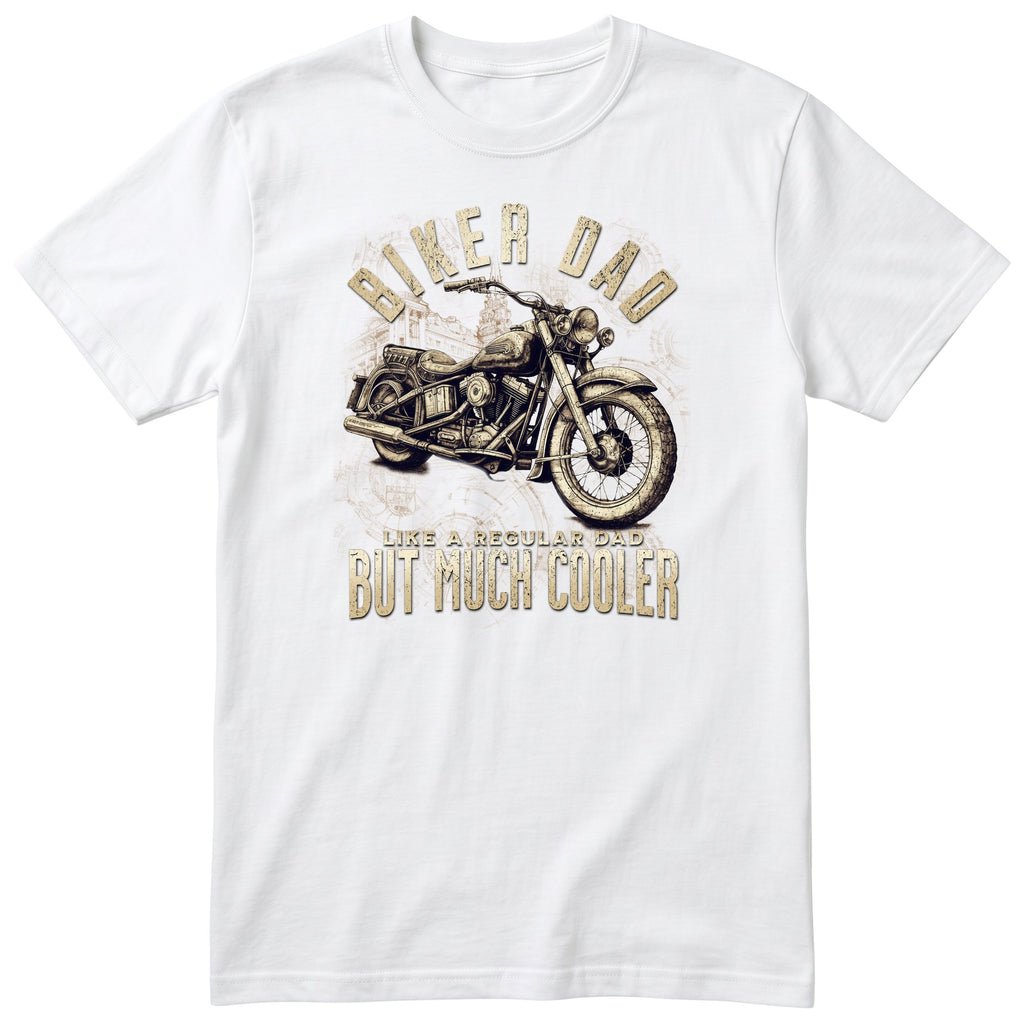 Biker Dad Vintage Motorcycle T-Shirt - White
