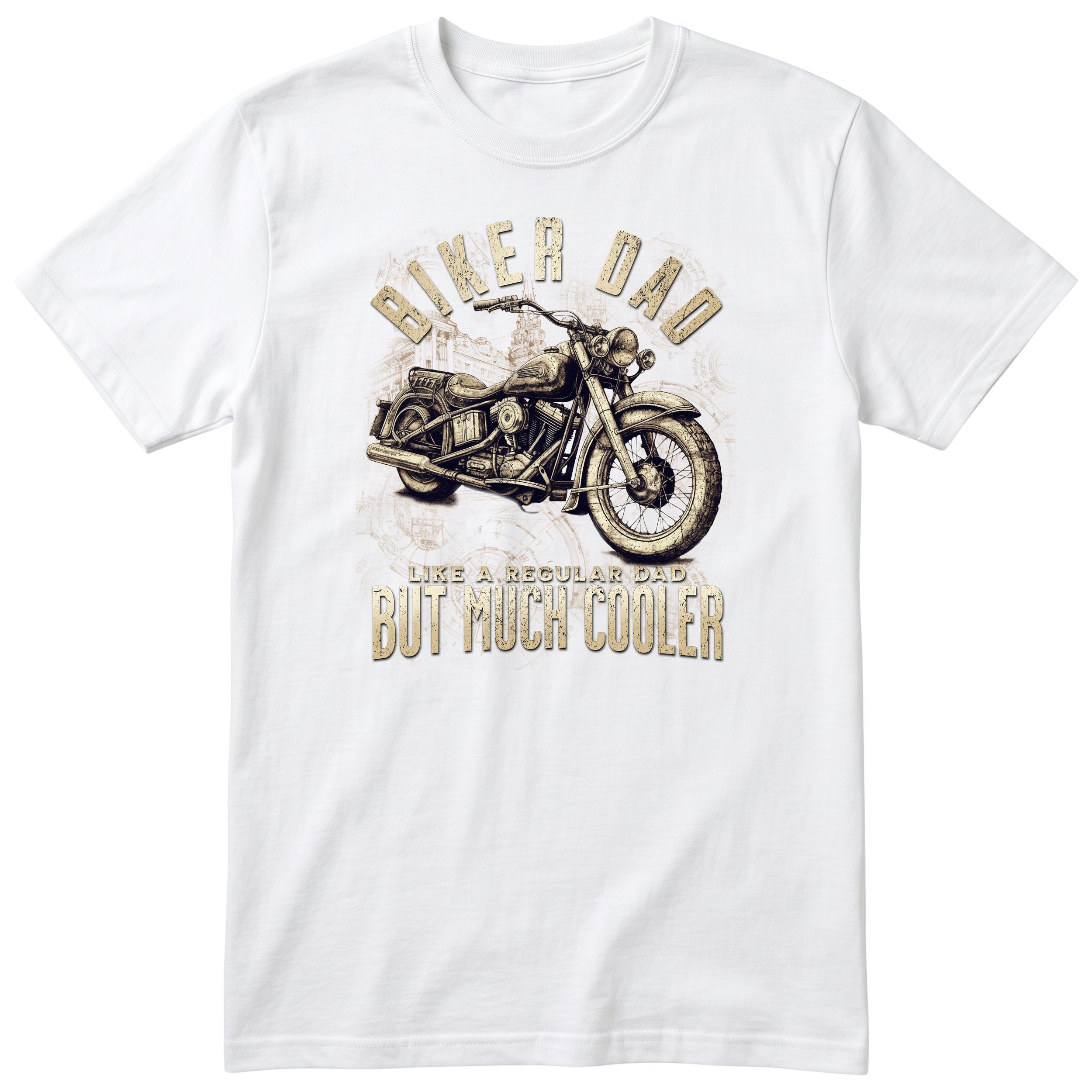 Biker Dad Vintage Motorcycle T-Shirt - White