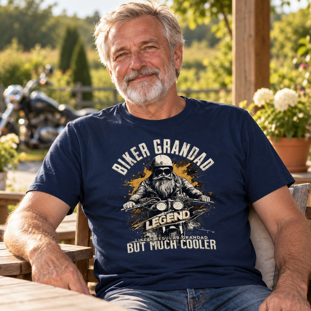 Biker Grandad Legend - Śmieszna Koszulka dla Dziadka na Motor