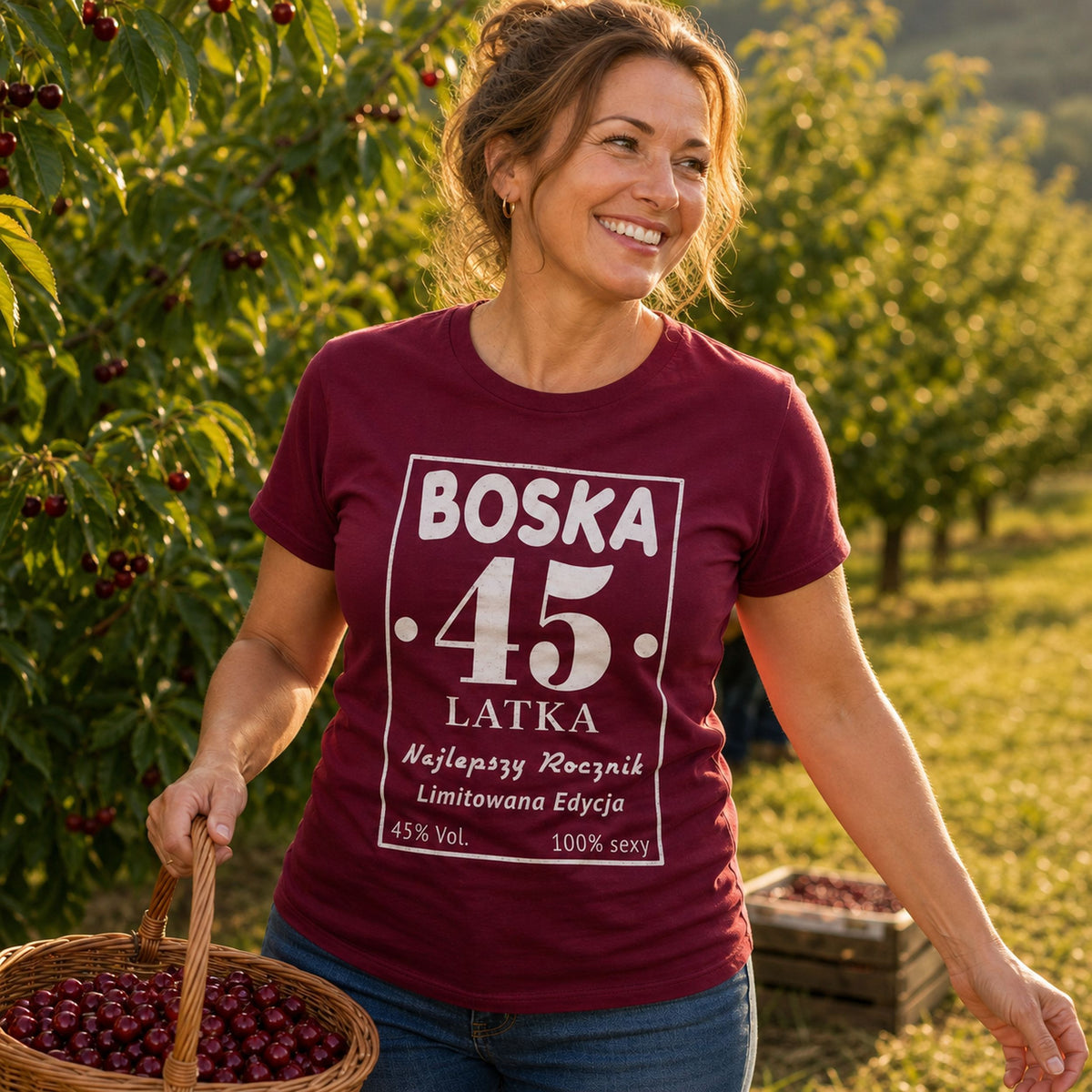BOSKA 45 LATKA - Koszulka na 45 Urodziny dla Niej, Prezent