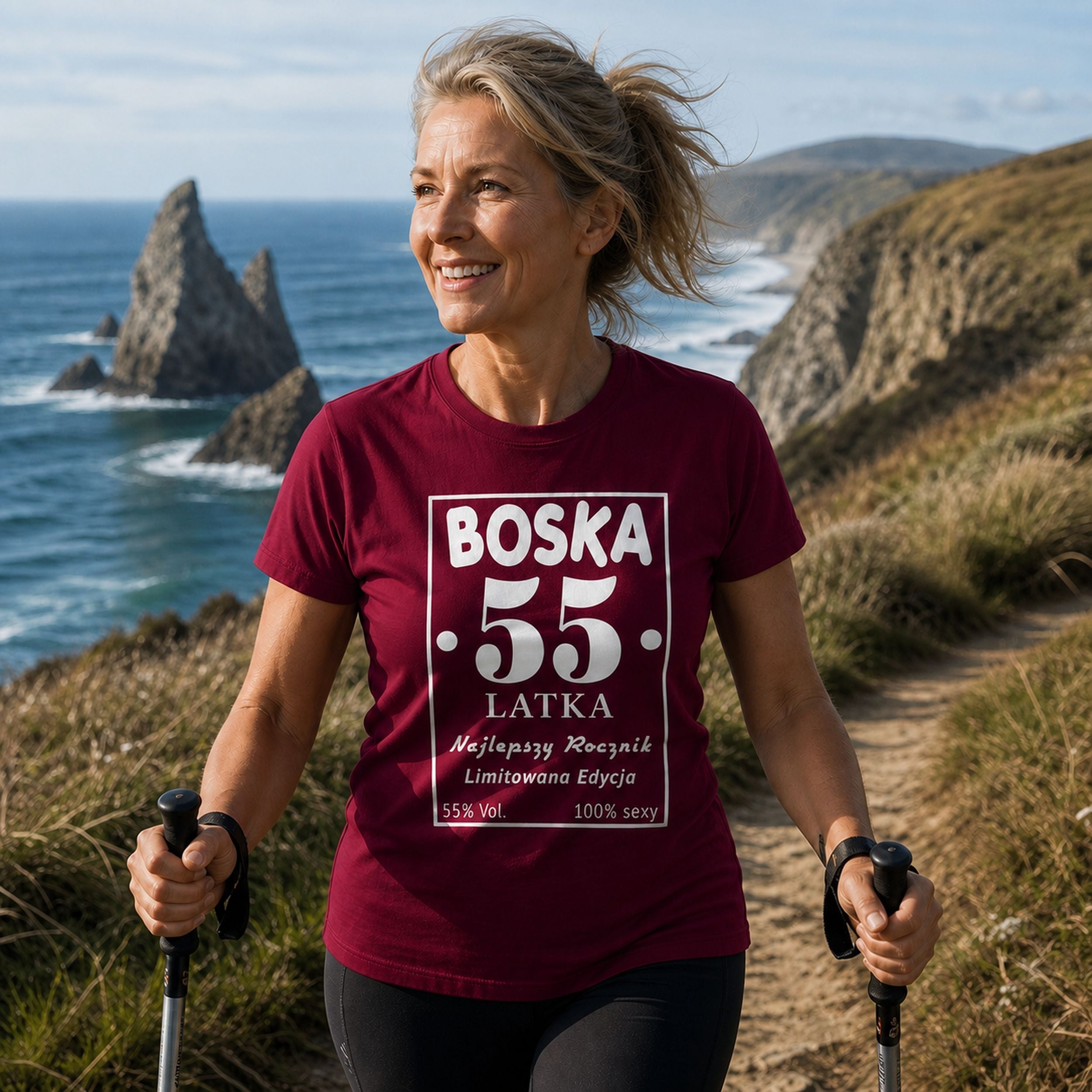 BOSKA 55 LATKA - Koszulka na 55 Urodziny dla Niej, Prezent