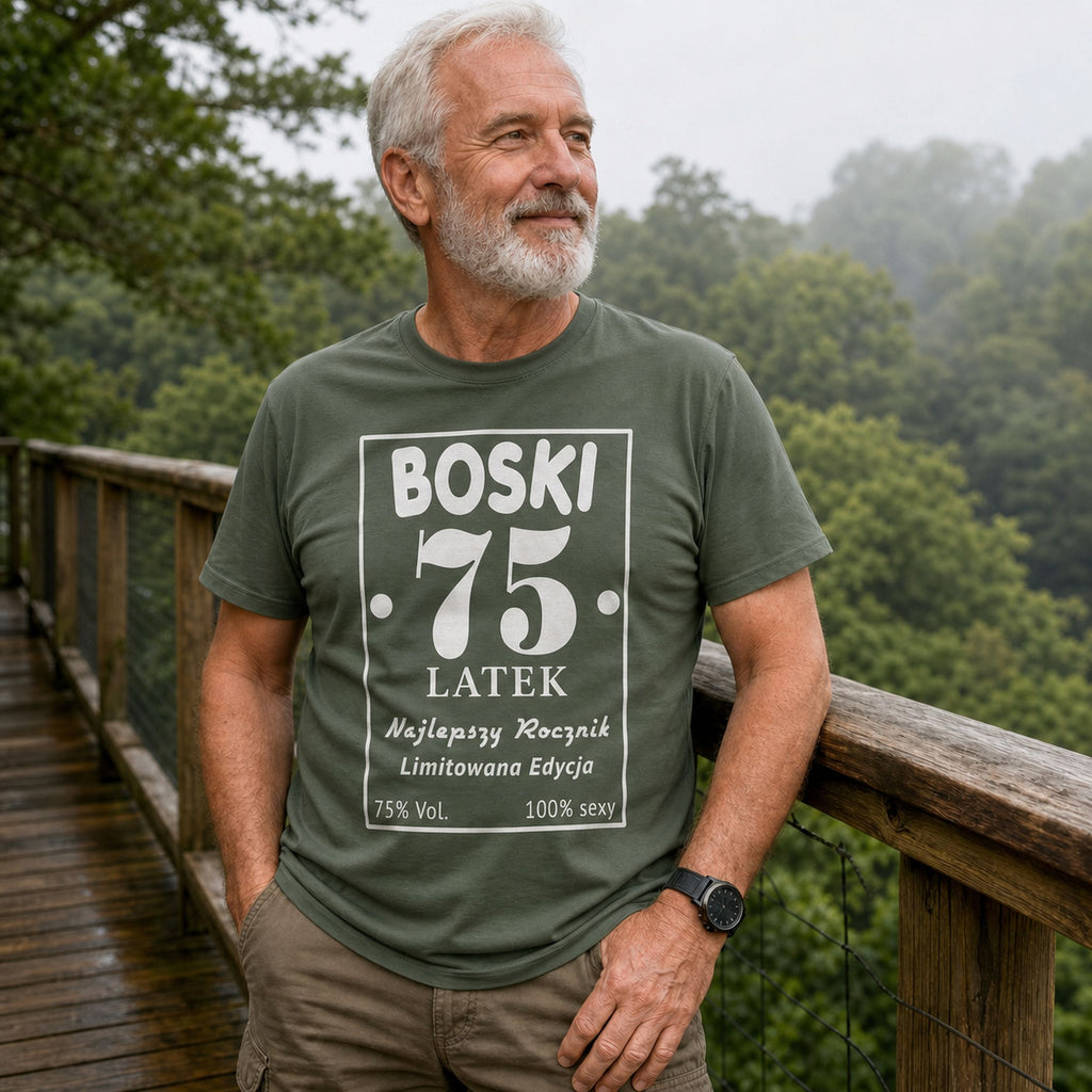 BOSKI 75 LATEK - Koszulka na 75 Urodziny dla Niego, Prezent