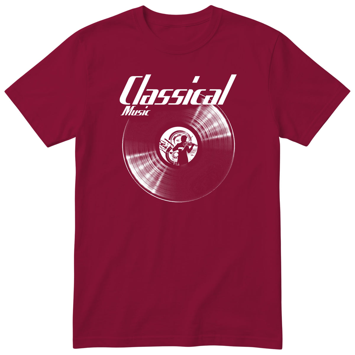 Burgundy Classical Music Vinyl Records t-shirt - vinyl record print, gift for classical music lovers, GitGraf